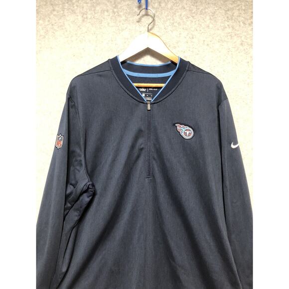 Tennessee Titans Nike Windbreaker Mens XL Blue NFL On Field 1/4 Zip Jacket - Picture 2 of 10